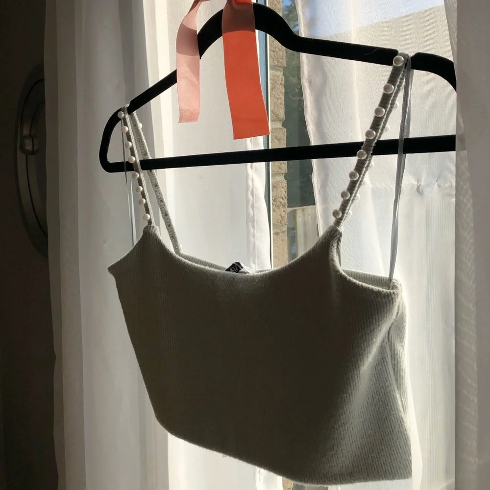 NWOT🌸Zara pearl crop top - Picture 4 of 4